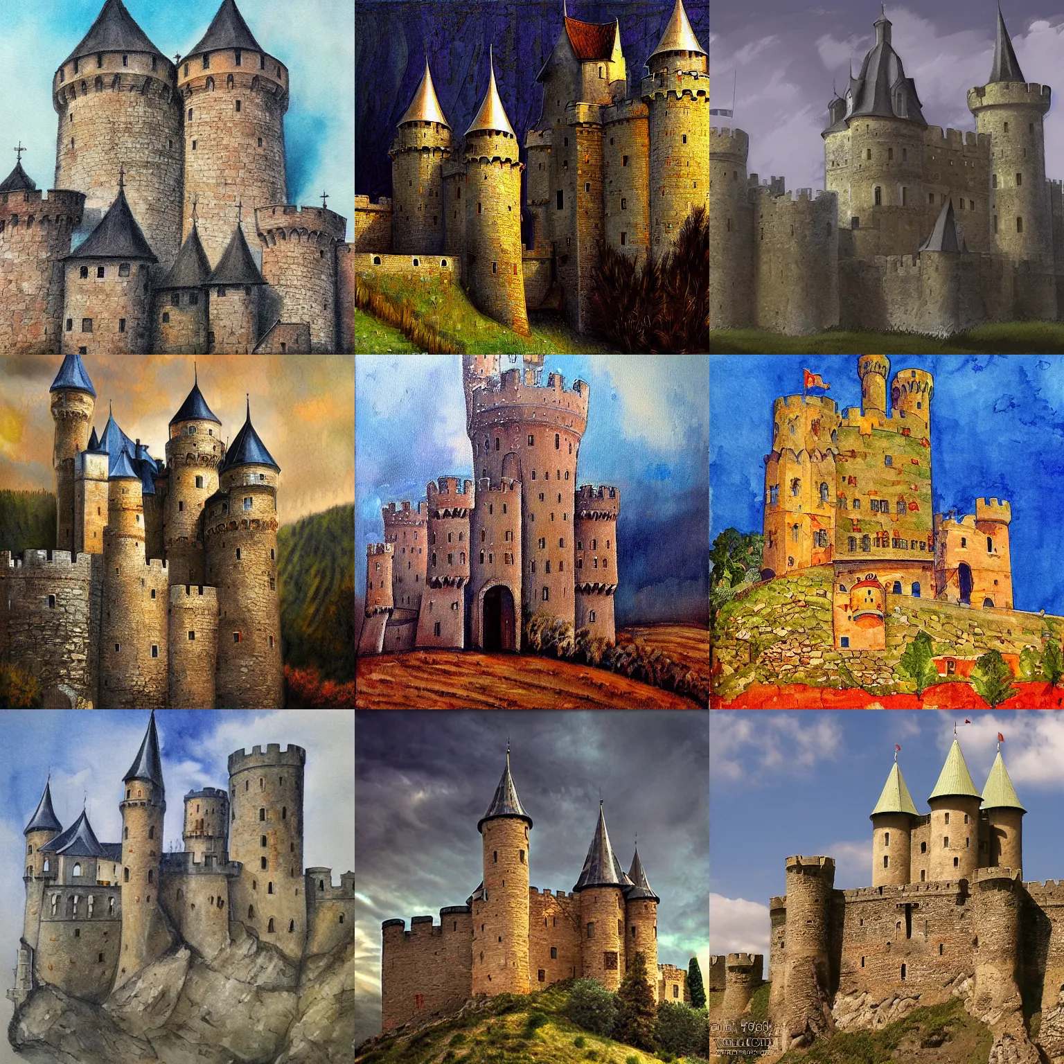 Prompt: medieval castle, by yelena polenova