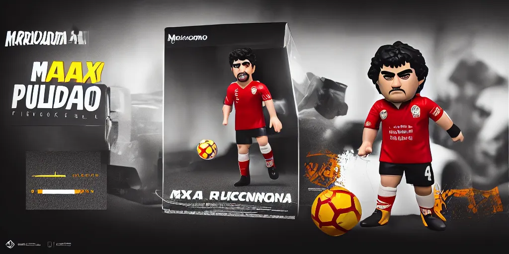 Image similar to funko of maradona, max resolution, high contrast, cinematic, light cinematic, volumetric, realistic, cinematic lighting, octane render, hyper realistic