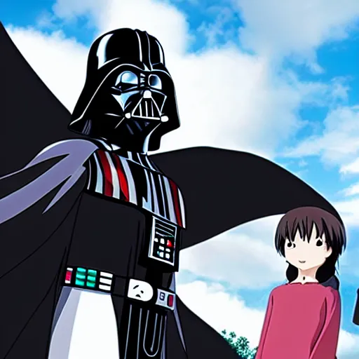 Prompt: Darth Vader as an anime character from Studio Ghibli. Beautiful. 4K.