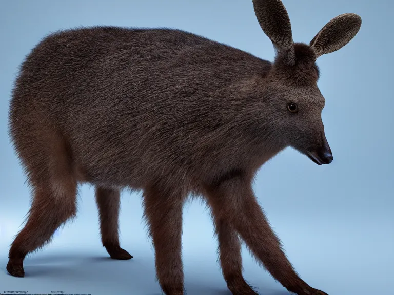 Image similar to A siberian musk deer with many translucent yellowish skin tumors of different sizes growing on its back. Concept art, octane render, extremely high detail, details, hyperrealism, cinematic, 8k, depth of field