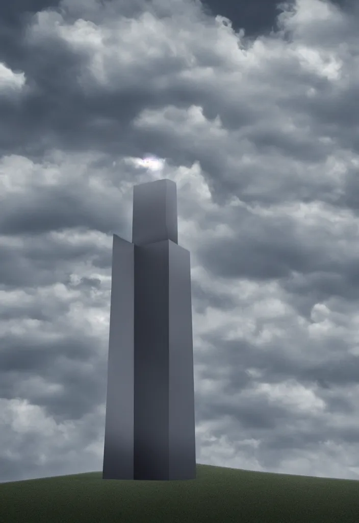 Image similar to tower in the clouds by tadao ando, minimalism, photorealistic, digital art, 4k, trending on artstation, highly detailed