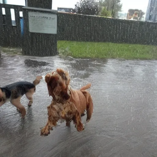 Image similar to it is raining cats and dogs