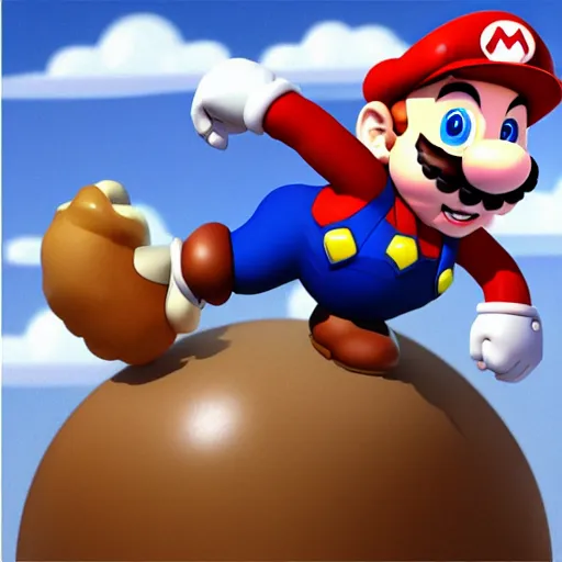 Image similar to “ mark zuckerberg as mario stomping a goomba ”