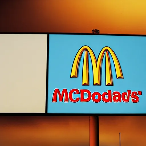 Image similar to a logo designed for a mcdonalds in space