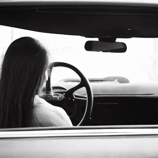 Image similar to photo of a woman in a car by nicola kuperus