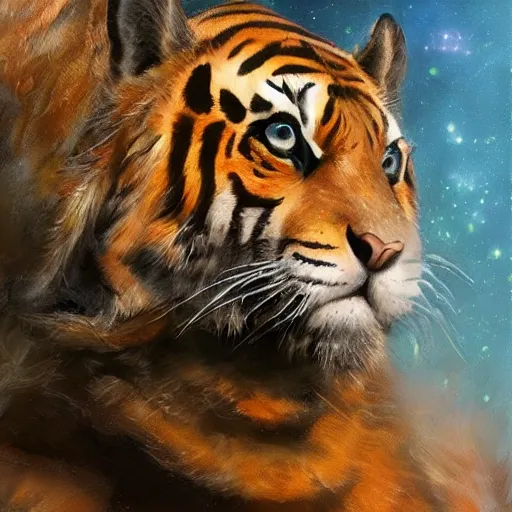 Image similar to an aesthetic award winning commission of a male anthro tiger singing on a spaceship,digital art,art by greg rutkowski,ross tran,character design by charles bowater,artgerm,hyperdetailed body,detailed face,beautiful,artstation,deviantart,stylish,space themed