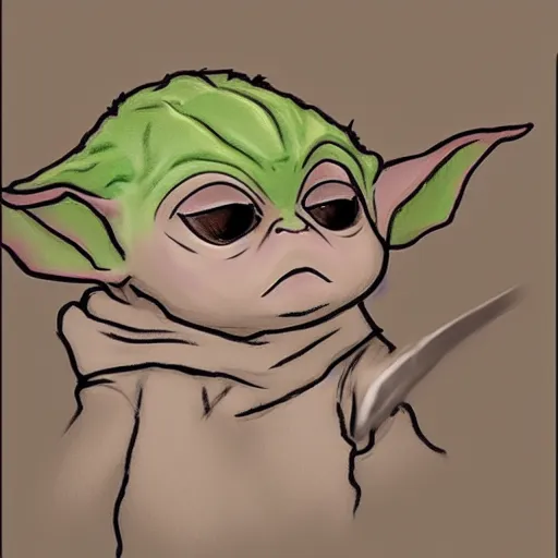 Prompt: Concept art of Baby Yoda as a Sith