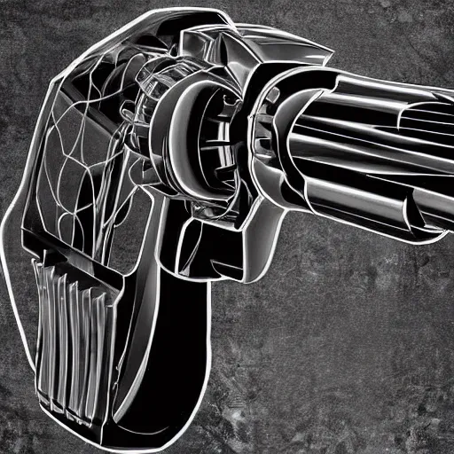 Prompt: an electricity powered revolver, concpet digital art, detailed, perfect, 4k