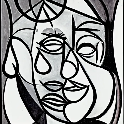 Prompt: picasso lineart of female faces, cubism