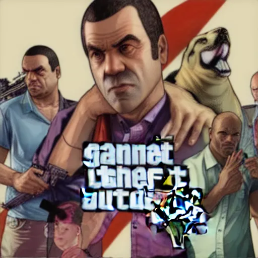 Image similar to among us game characters inside GTA v loading screen