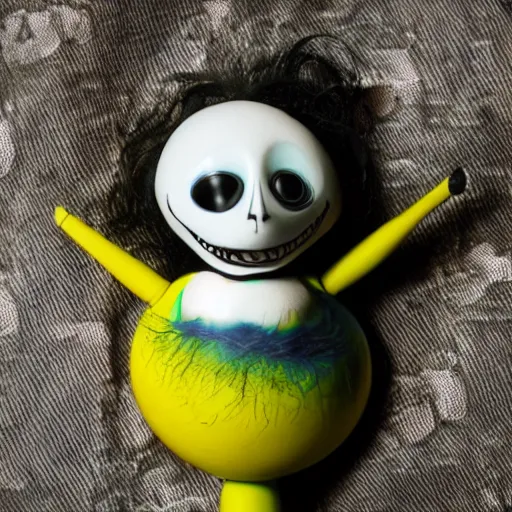 Image similar to a toy made by tim burton, product photography