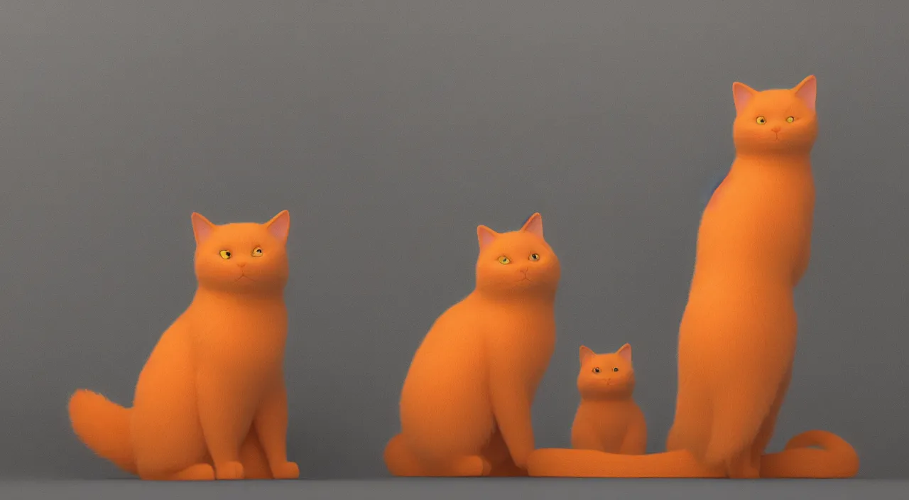 Prompt: a cat standing next to a book, orange cat, fluffy cat, octane render,