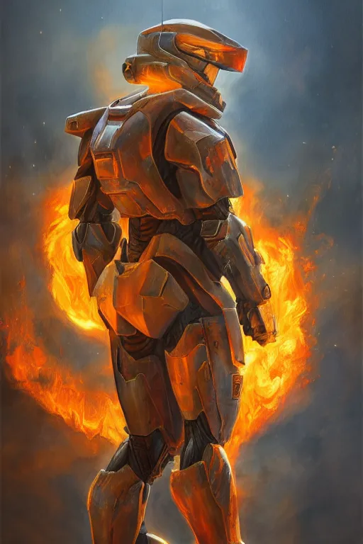 Image similar to master chief as charizard, oil on canvas, intricate, portrait, 8 k highly professionally detailed, hdr, cgsociety