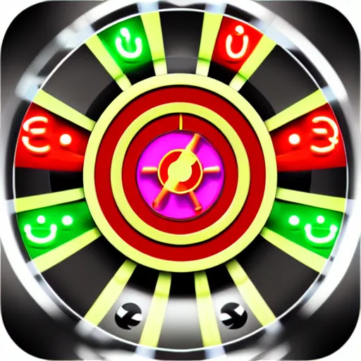 Image similar to roulette icon, neon style