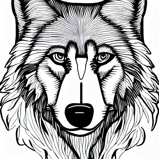 Image similar to outline drawing of wolf