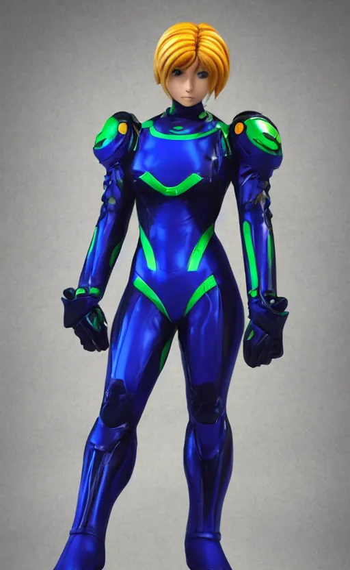 Image similar to samus aran bioorganic varia suit, full body portrait