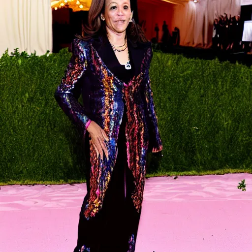 Prompt: kamala harris at the 2023 met gala