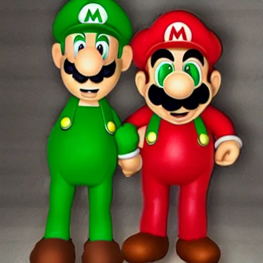 Prompt: green mario and red luigi
