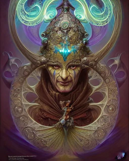 Prompt: front shot of a court jester character, hyperdimensional, bioluminescent ethereal, ((intricate)), elegant, highly detailed, centered, (((artstation, concept art, smooth, sharp focus, artgerm, Tomasz Alen Kopera, Peter Mohrbacher, donato giancola, Joseph Christian Leyendecker, WLOP, Boris Vallejo))), mugshot!!!!!, ugly!!!!!!, octane render, nvidia raytracing demo, grainy, muted