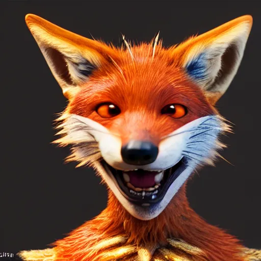 Image similar to weta disney pixar movie still macro close photo of cute anthropomorphic vulpes vulpes fulva james bond : : by weta, greg rutkowski, wlop, ilya kuvshinov, rossdraws, artgerm, octane render, iridescent, bright morning, anime, liosh, mucha : :