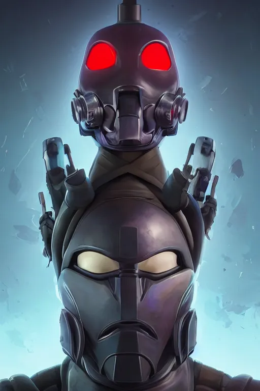 Image similar to epic mask helmet robot ninja portrait stylized as fornite style game design fanart by concept artist gervasio canda, behance hd by jesper ejsing, by rhads, makoto shinkai and lois van baarle, ilya kuvshinov, rossdraws global illumination radiating a glowing aura global illumination ray tracing hdr render in unreal engine 5