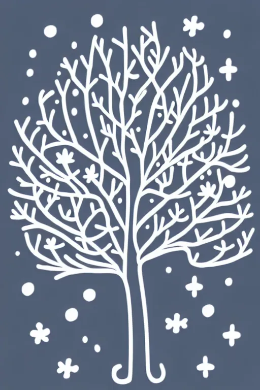 Image similar to doodle scribble scandi winter tree, sticker - art, svg vector, adobe - illustrator