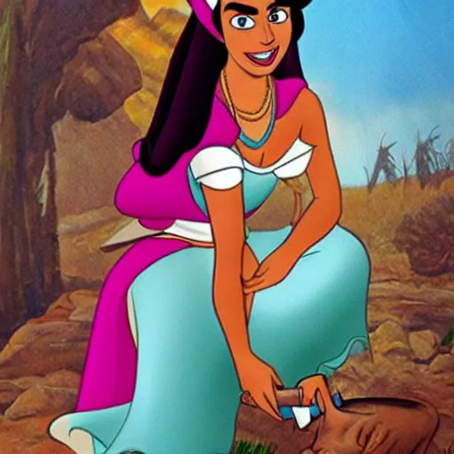 Image similar to princess Jasmine as a hillbilly,