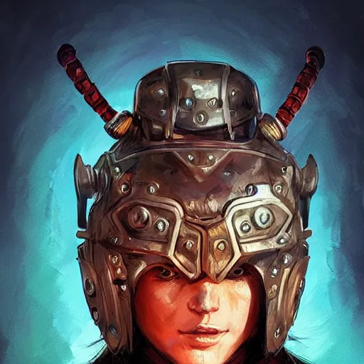 Image similar to cyberpunk viking helmet mask warrior goddess robot ninja fantasy, art gta 5 cover, official fanart behance hd artstation by jesper ejsing, by rhads, makoto shinkai and lois van baarle, ilya kuvshinov, ossdraws