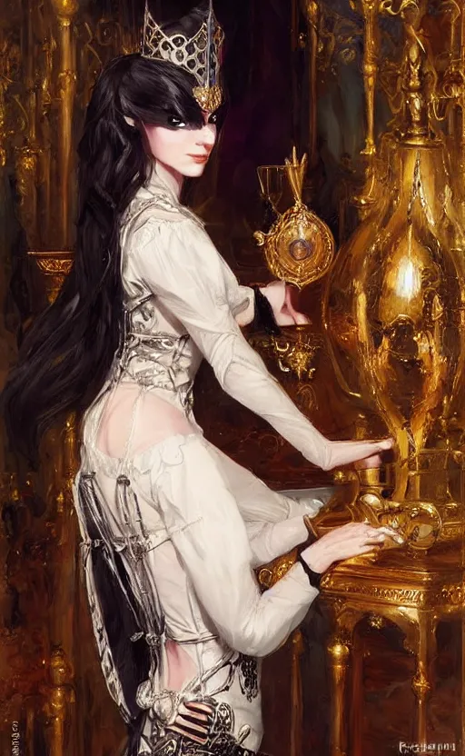 Image similar to Alchemy Imperial Princess knight gothic girl. By Konstantin Razumov, highly detailded