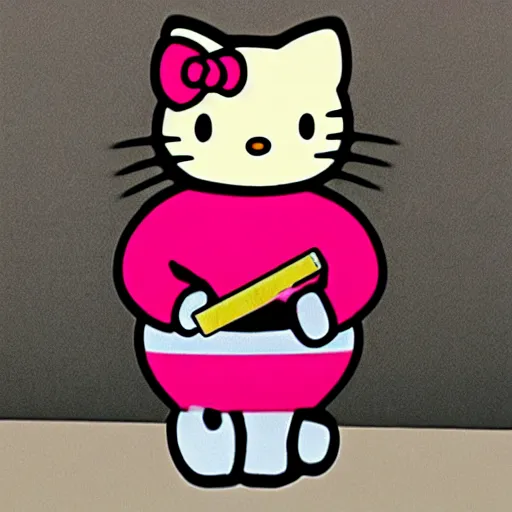 Image similar to hello kitty smoking