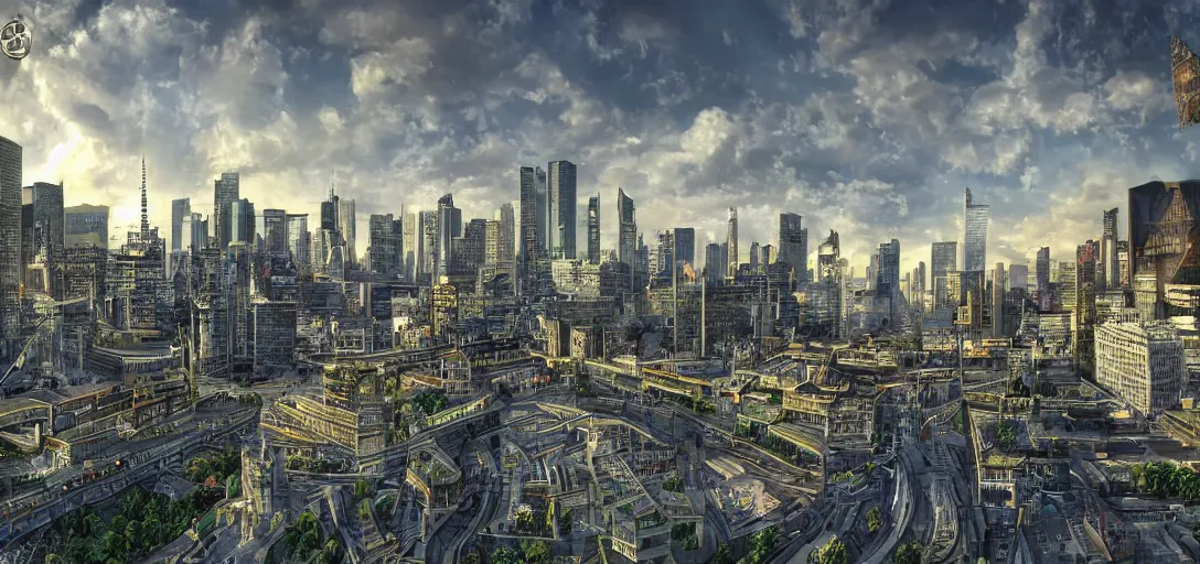 Image similar to Illuminati, cityscape, realistic, 8k, high detail, 10 bit colour, hdr