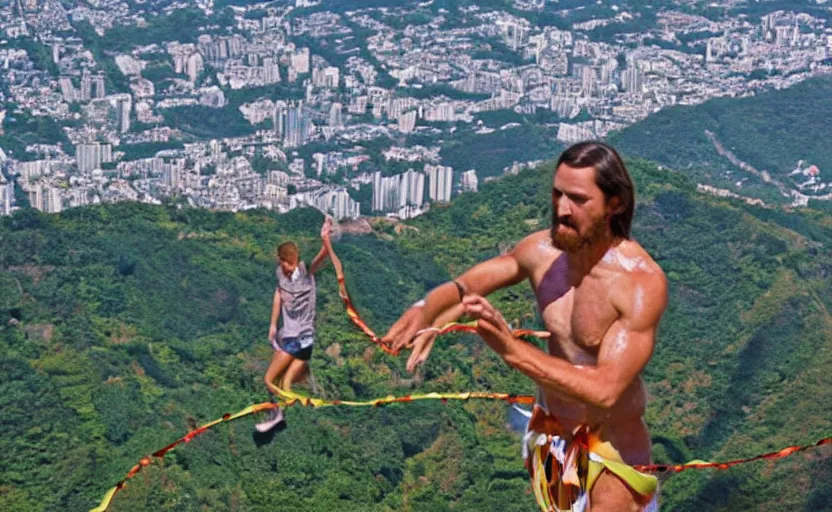 Image similar to christ the redeemer hula - hooping