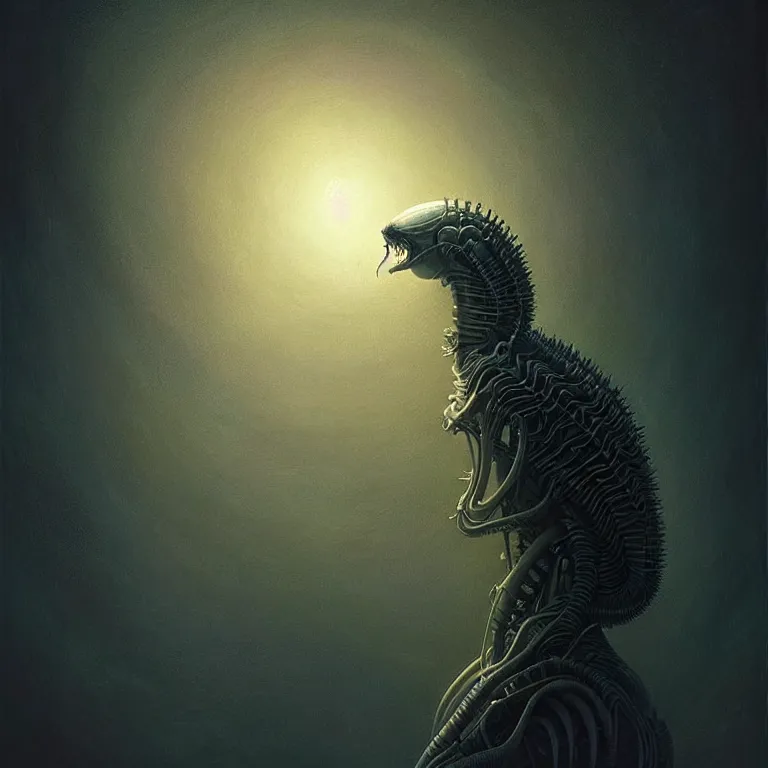 Prompt: epic professional digital art of alien birb, atmospheric lighting, painted, intricate, detailed, by leesha hannigan, wayne haag, reyna rochin, ignacio fernandez rios, mark ryden, iris van herpen, best on artstation, cgsociety, epic, stunning, gorgeous, much wow, cinematic, masterpiece