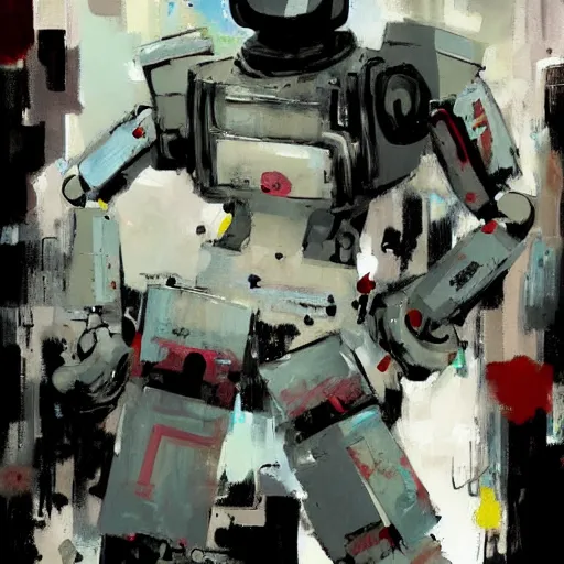 Image similar to an artwork of a robot girl, by Ashley Wood