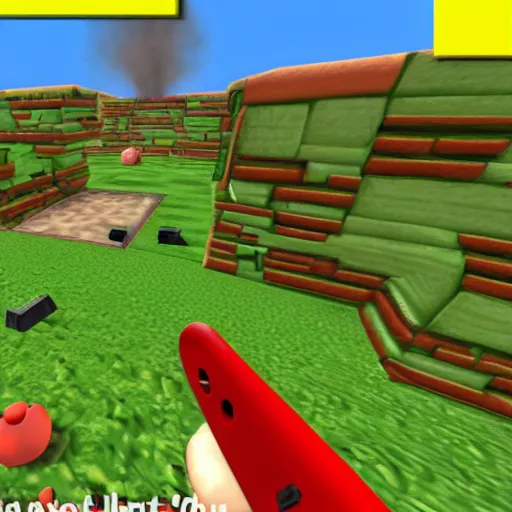 Image similar to in - game screenshot of bob - omb battlefield from super mario 6 4 on the nintendo 6 4, 4 k, high quality, hyperdetailed