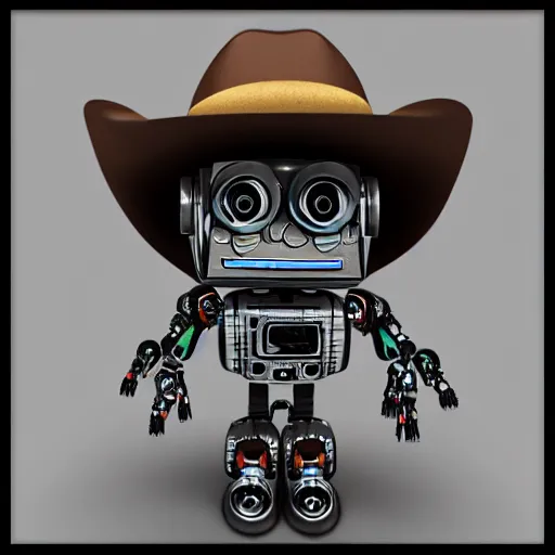 Image similar to a cowboy robot with 4 arms