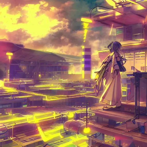 Image similar to 4k solarpunk wallpaper, anime style