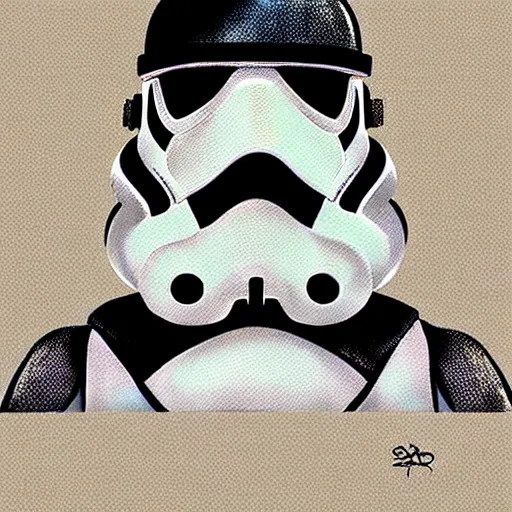 Prompt: stormtroopers in the style of brom