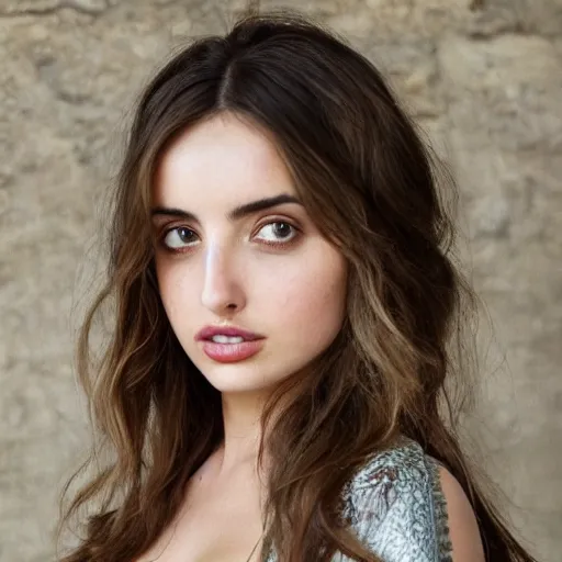 Image similar to ana de armas posing, medieval dress, realistic, photo