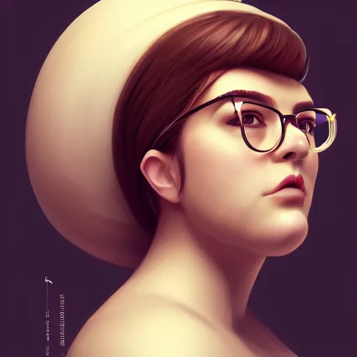 Prompt: portrait of a ((heavy)) (stocky) gorgeous beautiful beautiful woman with a bundt bundt pan face, greek romanian, glasses, wide shot, digital art, detailed detailed, delicate chin , 8k, trending on artstation