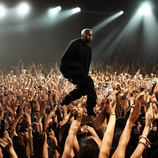 Prompt: kanye west performing a concert inside of an ikea