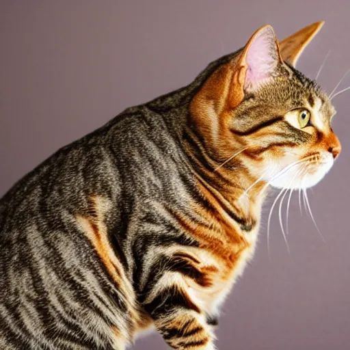 Prompt: photo of a tabby cat with a lemnon for a head