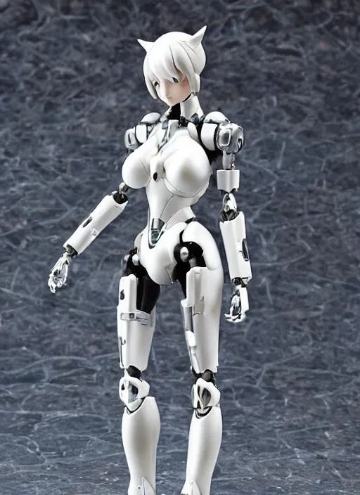 Image similar to Girl in mecha cyber Armor, portrait of the action figure of a girl, with bare legs，in the style of Ghost in the Shell，anime figure