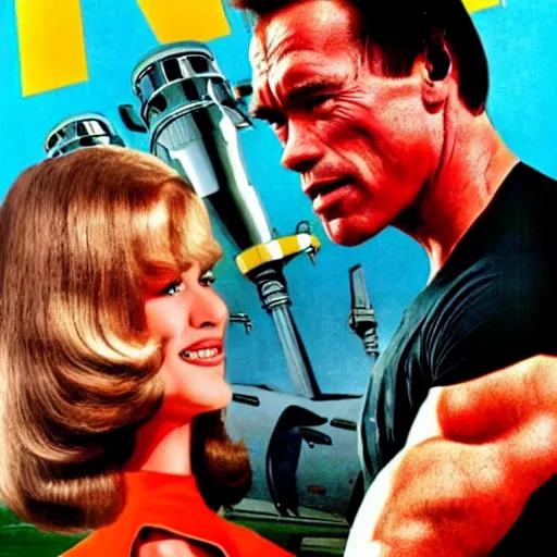 Image similar to arnold schwarzenegger in a 6 0 s movie poster, epic, cinema