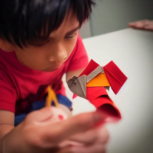 Image similar to photography luffy making origami of luffy - n 4