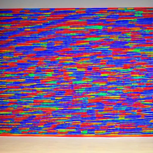 Image similar to sol lewitt wall drawing in neon