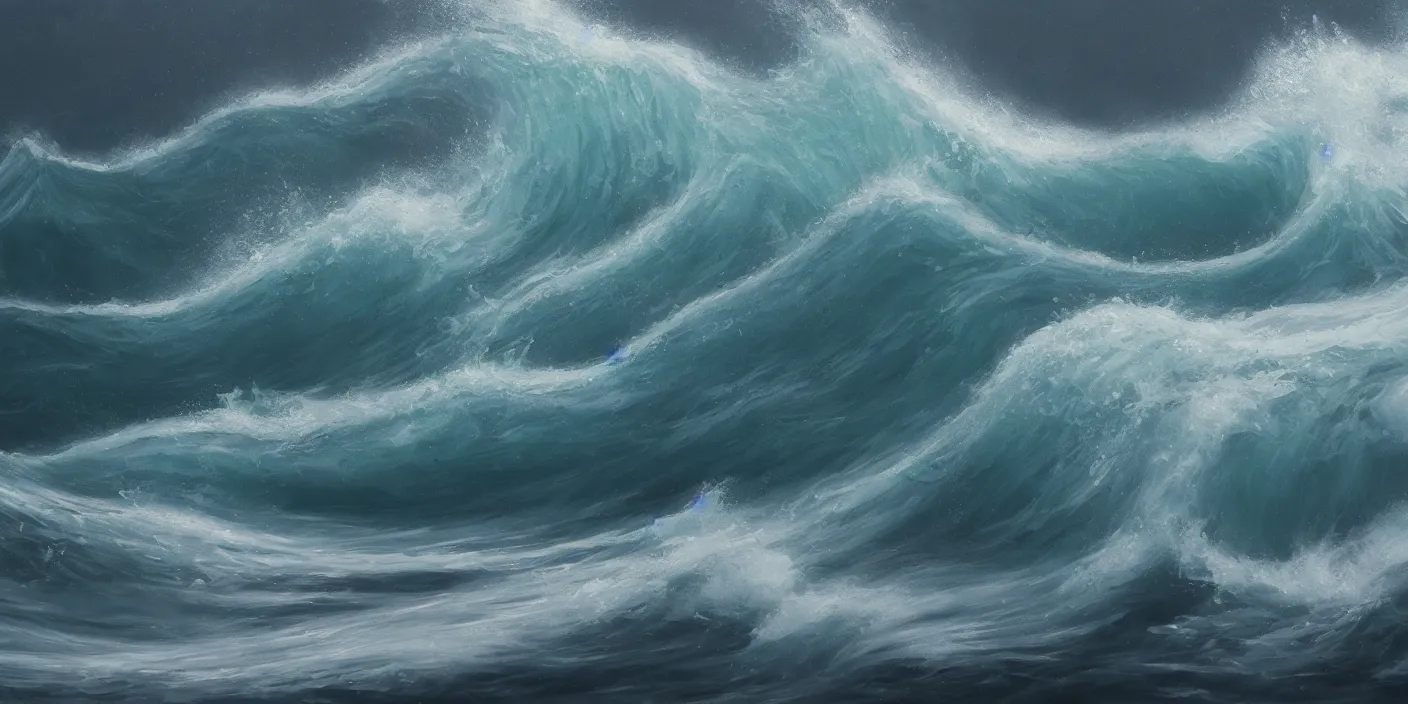 Image similar to a wave, cinematic lighting, detailed oil painting, hyperrealistic, 8k