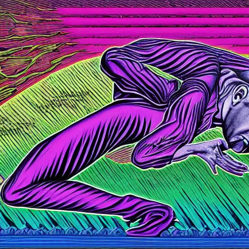 Prompt: joe biden fighting climate change by alex grey blue green purple color palette very detailed clear focus