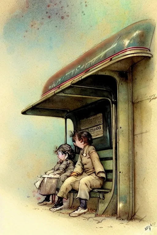 Image similar to (((((1950s bus stop . muted colors.))))) by Jean-Baptiste Monge !!!!!!!!!!!!!!!!!!!!!!!!!!!