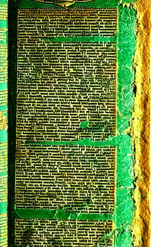 Image similar to emerald tablet, ancient egyptian